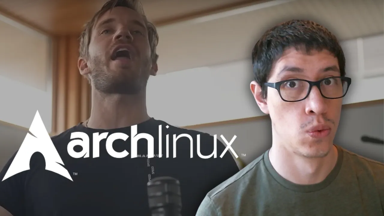 thumbnail para video con título: Pewdiepie me hizo probar Arch Linux