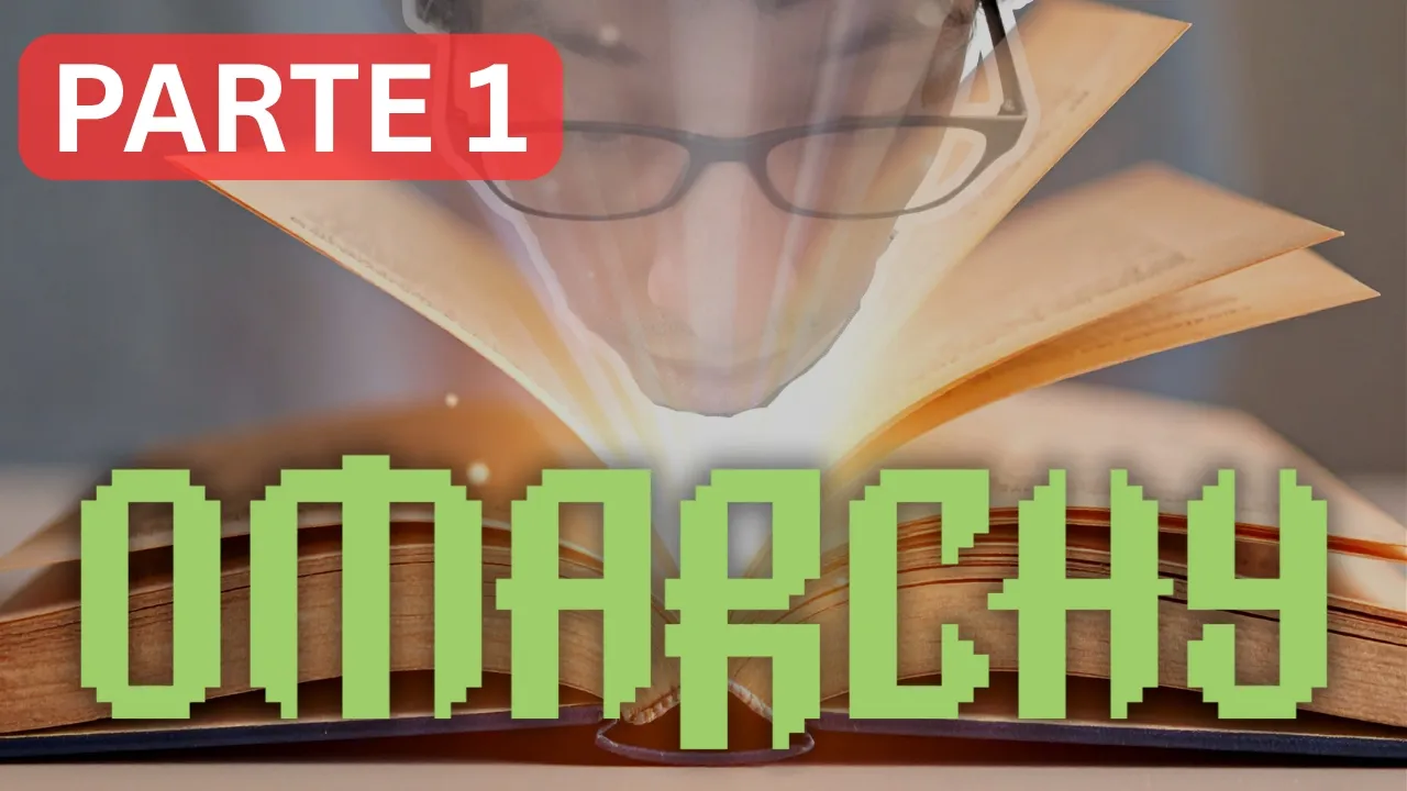 thumbnail para video con título: La Guía Completa de Omarchy: Te Leo y Explico el Manual (Parte 1/2)